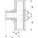 Wavin Tigris M5 T-Stück reduziert, 20mm x 20mm x 16mm