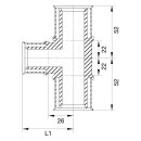 Wavin Tigris M5 T-Stück reduziert, 32mm x 25mm x 25mm