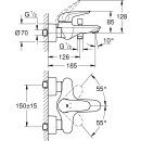 Grohe Wannen-Hebelmischer Eurostyle Wandmontage,...