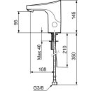 Mora FMM 9000E tronic WMS, Waschtischarmatur für...