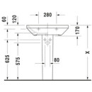 Duravit Waschtisch DuraStyle 650 mm mit ÜL, mit HLB, 1 HL, weiß