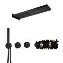 Herzbach MODUL7 Thermostat SET T-MU2 mit Wand-Regenbrause Multifunktion 2 und Stabhandbrause schwarz matt