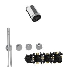 Herzbach MODUL7 PUSH Thermostat SET P-SP3 mit SPOT Regenbrause und Stabhandbrause chrom