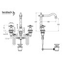 Herzbach ANAIS CLASSIC Waschtischbatterie 3-loch mit...