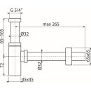 AlcaDrain Design Siphon 1 1/4" kantig, Ganzmetall