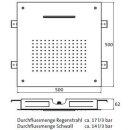 Herzbach 500 x 500mm Deckeneinbau Regenbrause - eckig