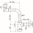 AlcaDrain Designsiphon 1 1/4"  raumsparend, Ganzmetall