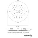 Herzbach Design iX Regenbrause zum Deckeneinbau 500mm,...