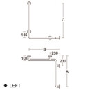 PBA Duschhandlauf 760mm mit Brausehalterstange Rechts