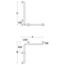 PBA Duschhandlauf 760mm mit Brausehalterstange Rechts