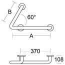 PBA Winkelgriff Rechts feststehend 500mm für Wanne