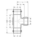 1/2x15mm T-Stück Rotguss 90° I/I-IG Kombifitting Frabo DVGW