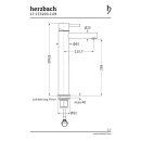 Herzbach DESIGN iX Waschtisch-Einlochbatterie L-Size mit...