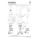 Herzbach DESIGN iX Waschtisch-Einlochbatterie M-Size...